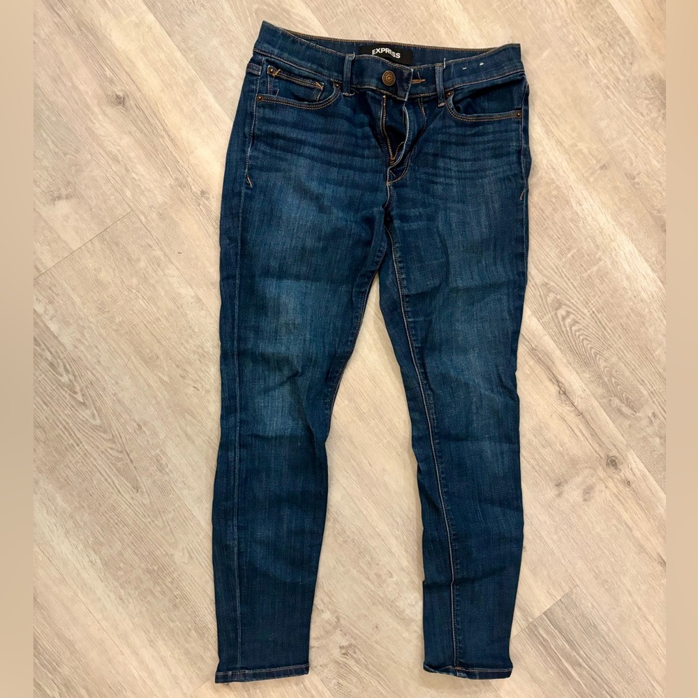 Express Mid-Rise Legging Jeans 4S (Dark Wash)
